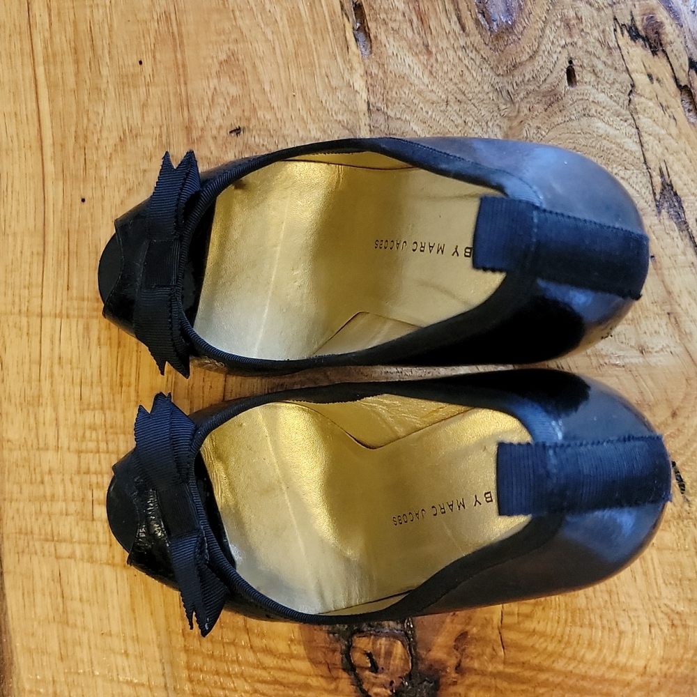 Marc by Marc Jacobs black open toe heels sz 37. Bow detail! - Picture 6 of 16